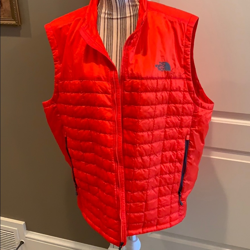 Blaze Orange North Face puff vest XXL new without